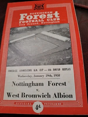 Nottingham Forest Vs West Brom Albion 1958 Football Programme • £0.99