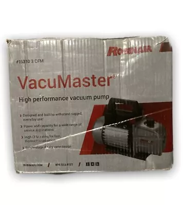 $130 • Buy Robinair 15310 VacuMaster Single Stage Vacuum Pump - Single-Stage, 3 CFM NO RRMA
