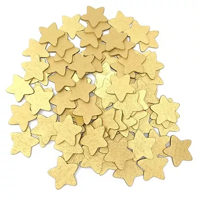 Metallic Silver Gold Bronze 18mm Wooden Stars Shabby Chic Craft Scrapbook Star • £3.29