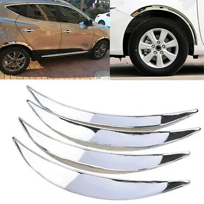 Chrome Car Fender Flares Wheel Eyebrow Arch Trim Lip Anti-scratch Cover Stickers • $33.54