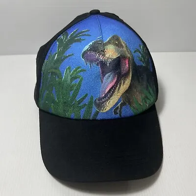 Jurassic World Tyrannosaurus Rex Brickman Snapback Cap Hat Black Adjustable • $14.09