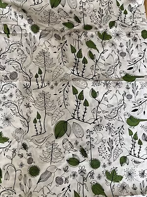 VTG 2008 Ikea Fabric Material- S EDHOLM/ L ULLENIUS - Birds & Leaves W31 X L91in • £19.99