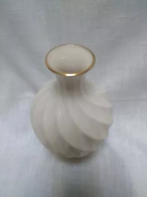 Lenox China Bud Vase Richmond Diamond Swirl Pattern Ivory & 24k Gold Trim 5.5  • $14.99