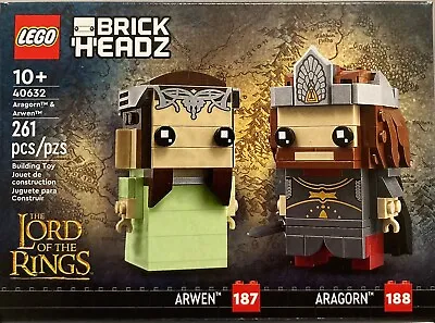 NIB LEGO BrickHeadz Aragorn & Arwen 40632 Building Set Toy 261 Pieces • $39.95