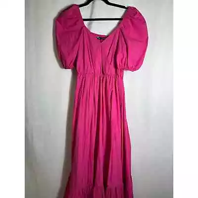 Zara Pink Cotton V-Neck Maxi Dress Sz XS • $18.37