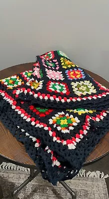 $15 • Buy Vintage Handmade Crochet Afghan Blanket