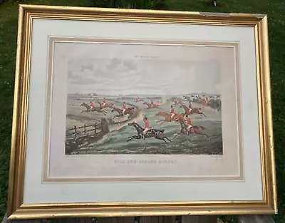 The Quorn Hunt. “Full Cry:Second Horses” Alken Lewis 1835 Hand Colored Engraving • £570.09