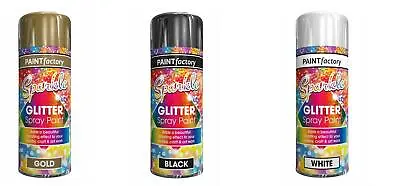 £4.75 • Buy 200ml Aerosol Spray Paint Glitter Fabric Vinyl Leather Plastic Craft Hobby
