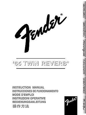 Operating Instructions Guitar Amplifier FENDER 65 Twin Rever • $19.23