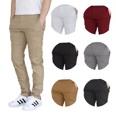 Men's Chino Twill Stretch Skinny Pants *9 Colors 28-44 Waist (fast Ship) • $24.90