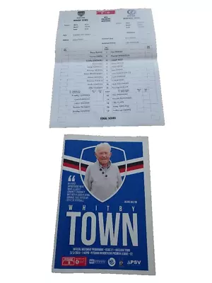 Whitby Town V. Matlock Town 5/3/24  NPL Premier Division Inc. Team Sheet • £1