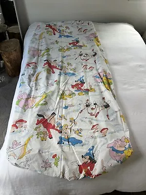 Vintage Walt Disney Fantasia Twin Fitted Sheet Mickey Mouse Pegasus Centaurette • $14.80