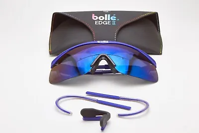 BOLLE Eyeglasses EDGE II Vintage 90s Blue Sci Eyewear Winter Sport Sunglasses • $85