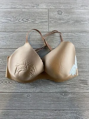 Angels Secret Embrace Victorias Secret 38DD Lined Demi Bra Solid Beige Underwire • $19.54