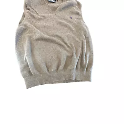 $17 • Buy Polo Ralph Lauren 100% PIMA COTTON Solid Gray V-Neck Sweater Vest Men's Sz L