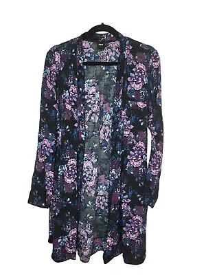 ASOS Floral Kimono Lightweight Open Cardigan /  Jacket Women Size 10 Long Sleeve • $18.95