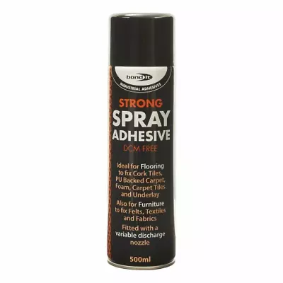 Bond It Aerosol Strong Industrial Spray Adhesive Carpet Tiles Fabrics Glue 500ml • £8.58