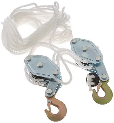 2 Ton Rope Hoist Pulley Wheel Block And Tackle 4000LB 65 Feet Poly Rope Hois... • $25.36
