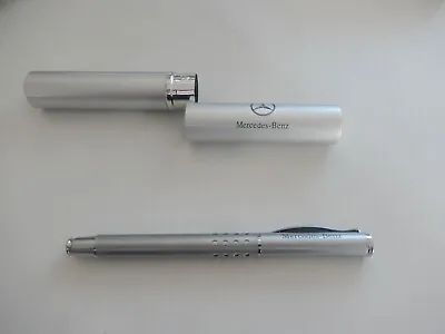 MERCEDES-BENZ Vintage Classic Collectible Ballpoint Pen Silver W/ Cylinder Case • $105