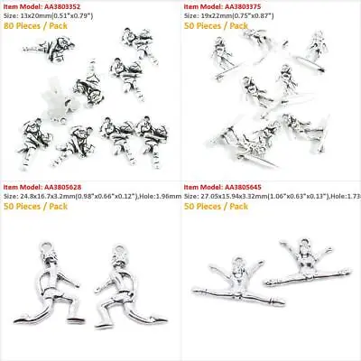 Antique Silver Plated Jewelry Making Charms Volleyball Athlete Surfing Gymnastic • $5.58