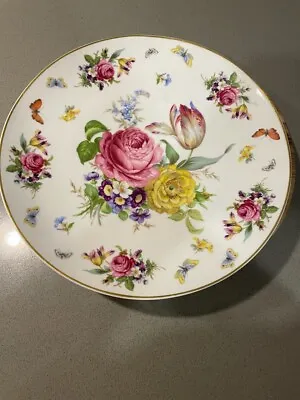 Vintage Limoges France 12  Dinner Plate Decorated W/Roses & Gilt Border EUC • $50