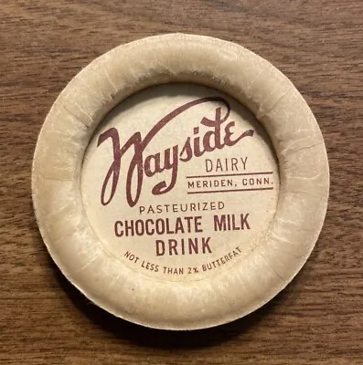 Rare Vtg Wayside Dairy Chocolate Milk Bottle Cap Top Meriden Connecticut CT A8 • $24.99