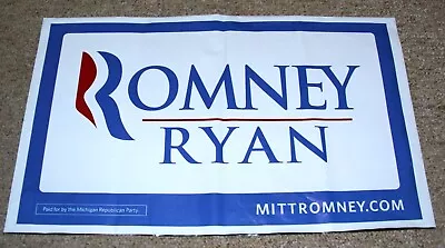 Mitt Romney Paul Ryan 2012 Republican President Campaign 15 X 24 Inch • $6.75