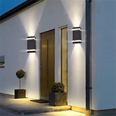 £19.99 • Buy Modern Up Down Double Wall Light Garden Porch Sconce Lamp Outdoor Waterproof