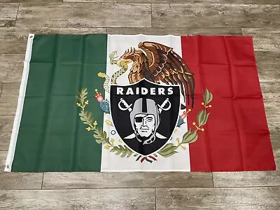 Las Vegas Raiders Mexico Flag - 3x5 Ft - Flag Bandera Oakland Los Angeles LA • $19.88