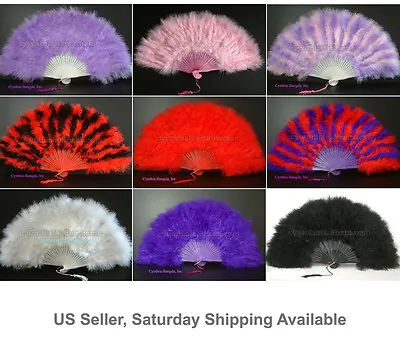 Feather Fan Turkey Marabou Feather Fan 9 Colors To Pick Up From New! • $14.49