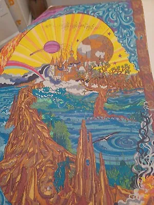 1981 Vintage Doodle Art Coloring Poster *Mystical Castle* 30x40 COMPLETED • $19.99