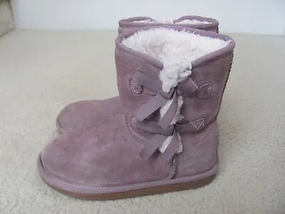 UGG Koolaburra Girl's Lavender Colored Suede Winter Booties Youth Size 3 • $17.99