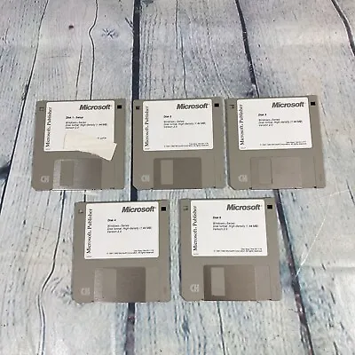 Vintage Microsoft Publisher Window Series Version 2.0 - (5) 3.5  Floppy Disks • $13.99