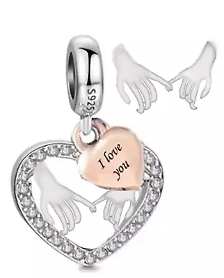 CLOSING DOWN SALE New Sterling Silver I Love You 'Pinky Promise' Dangle Charm • £14.99