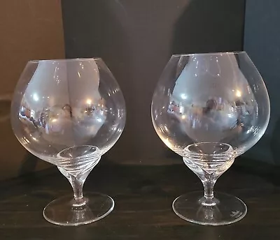 Vintage Rosenthal Crystal Calice Brandy Snifters Set 2 Balloon Goblets Glasses • $39.99