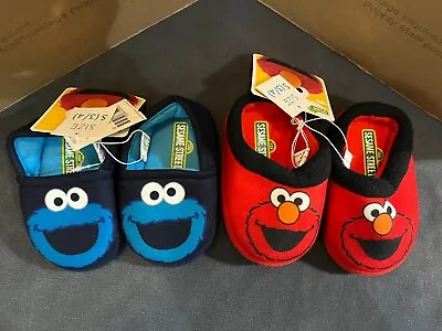 Sesame Street ELMO & COOKIE MONSTER - Slippers  - Lot Of 2 - Kids Small 3/4 NEW • $12