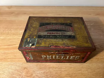 Vintage Bayuk Philadelphia Phillies Perfecto Tobacco Cigar Tin Box 1929 • $9.99