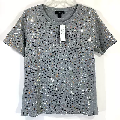 NWT J.CREW Size XS Sequin Embellished Short-sleeve T-shirt Style H5089 $49.50 • $46.64