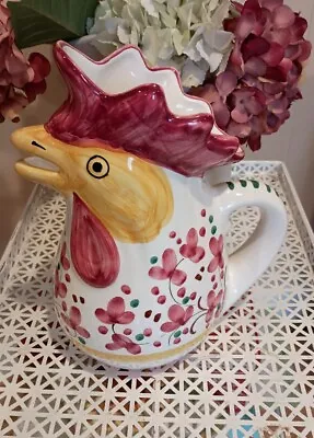 Deruta Roosterhead Pitcher Finest Classic Italian Ceramics 10  Inch Height • $37