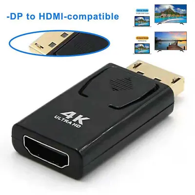 1x Display Port DP Male To HDMI Female Adapter Converter For 4K HD 1080P HDTV PC • £2.87