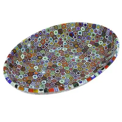 GlassOfVenice Murano Millefiori Oval Plate - Multicolor • $199.95