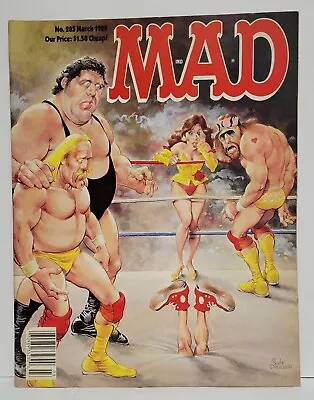 Mad Magazine March 1989 No. 285 Hulk Hogan Andre The Giant Macho Man No Label • $29.99