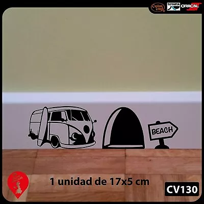 £1.79 • Buy Mouse Hole   SURF VAN   Skirting Board Wall Art Sticker Vinyl Decal   18cm X 5cm