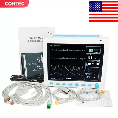 12.1  Portable Medical Vital Signs Patient Monitor ECG NIBP RESP TEMP SPO2FDA • $149