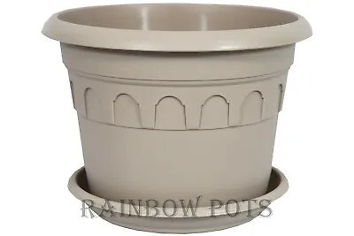 £5.09 • Buy  Plastic Plant Pots Decor Flower Pots  Planter With Saucer 10 Colours