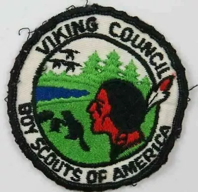 Viking Council Boy Scouts Of America Patch CP BLACK (sewn) [C-1215] • $3