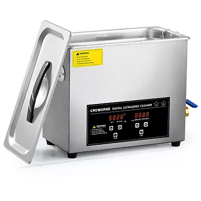 CREWORKS 6L Ultrasonic Cleaning Machine 180W Jewelry Glasses Auto Parts Cleaner • $98.99