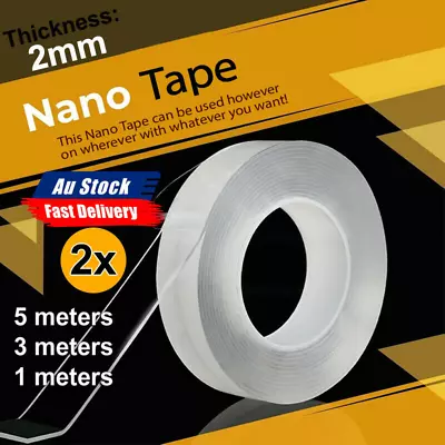 Multi-Function Nano Tape Transparent Reusable Traceless Fixed Double Side • $8.84