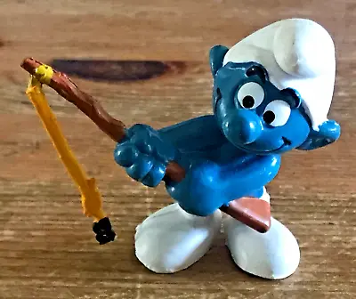 Smurf Fisherman Figure Smurfs Fishing Pole Angler Vintage Fish Toy • $9.99