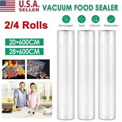 2/4 Rolls Vacuum Sealer Bags Embossed Food Meat Saver Storage Kitchen BPA Free • $13.15